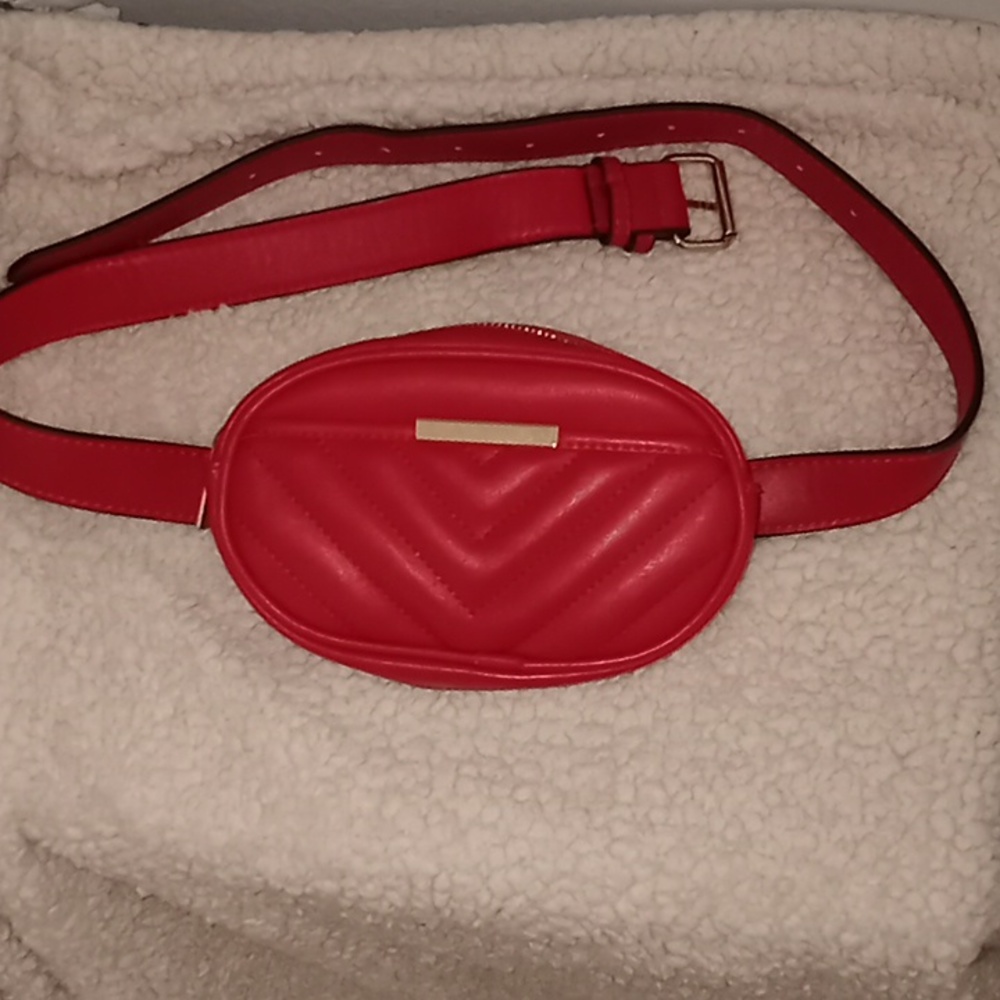 Red fanny pack style belt bag